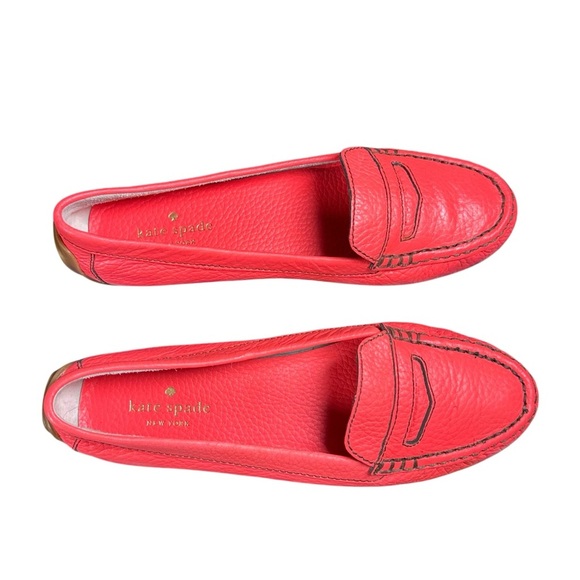 KATE SPADE Pebbled Leather Moccasin Loafers in melon - Picture 10 of 10